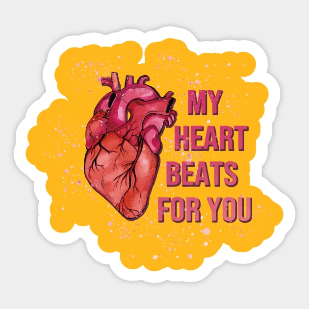 my heart beats for you valentines day Sticker by ahnoun